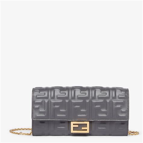 baguette continental wallet with chain|fendi leather wallet on chain.